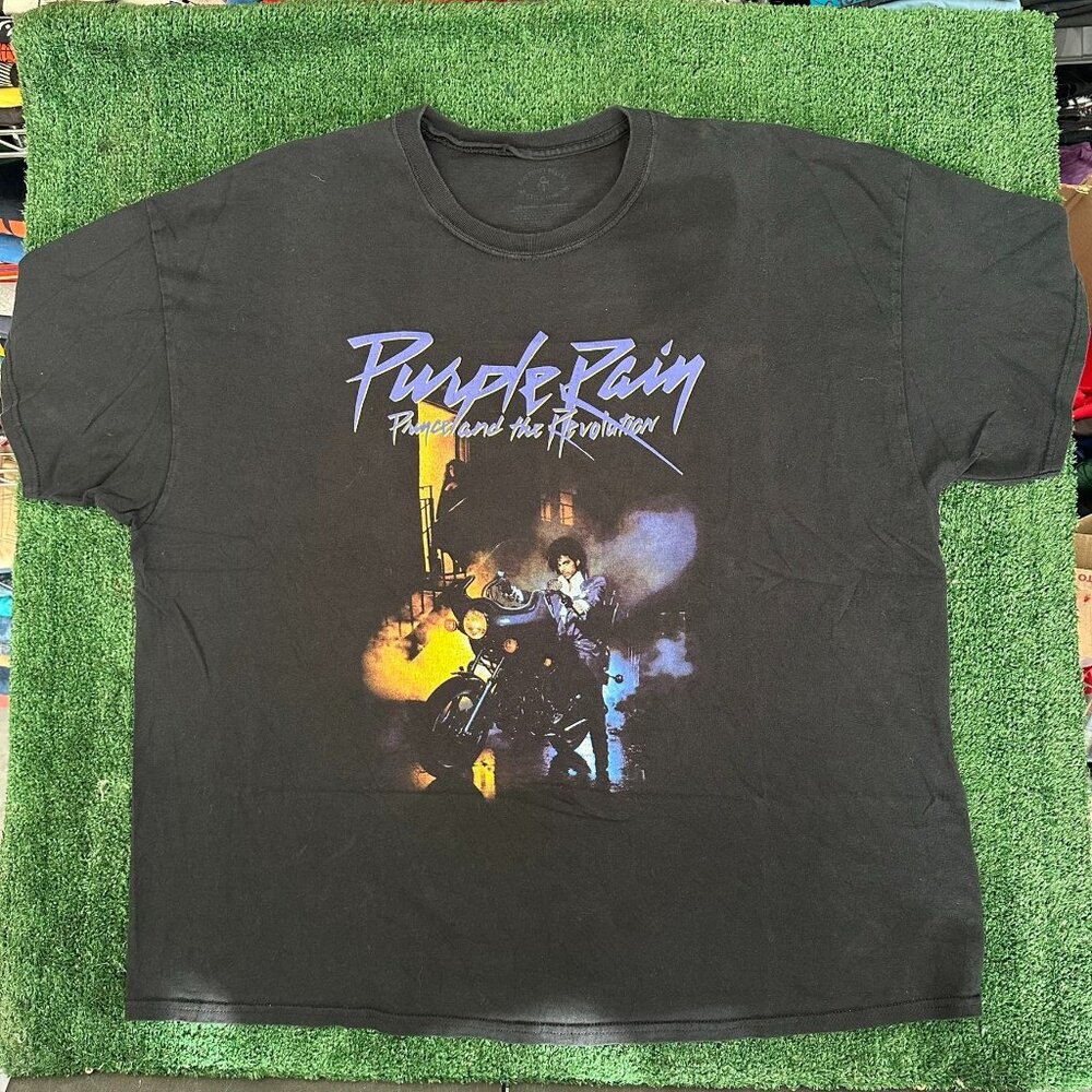 Vintage Y2K Prince Revolution Purple Rain T-Shirt Black Rock Band 80s Retro 3XL